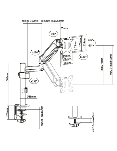 Equip Soporte de escritorio para monitor de 17"-32