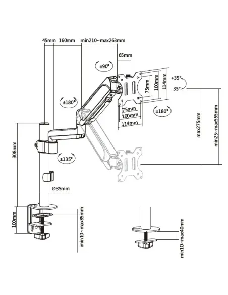 Equip Soporte de escritorio para monitor de 17"-32