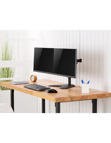 Equip Soporte de sobremesa económico para dos monitores de 17"-32