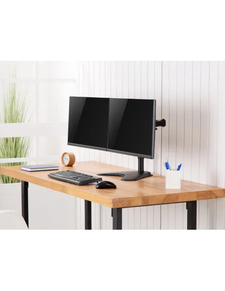 Equip Soporte de sobremesa económico para dos monitores de 17"-32