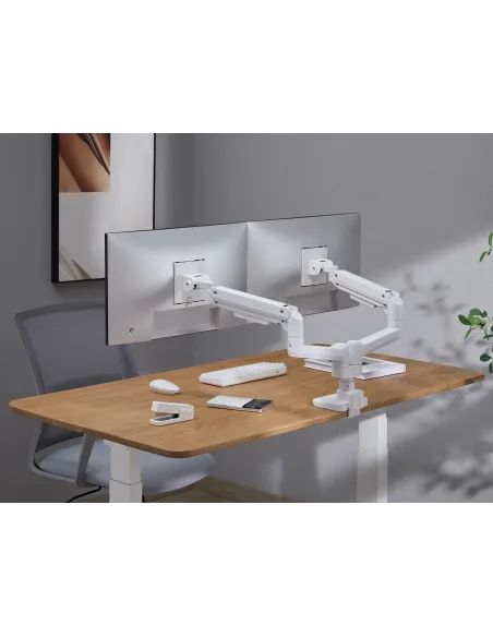 Equip Soporte de escritorio para monitor doble de 17«-35», blanco