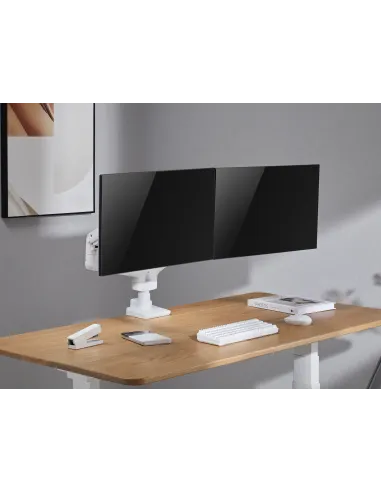 Equip Soporte de escritorio para monitor doble de 17«-35», blanco