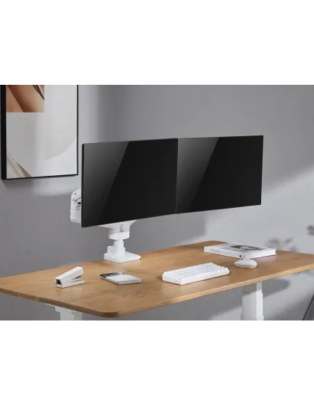 Equip Soporte de escritorio para monitor doble de 17«-35», blanco