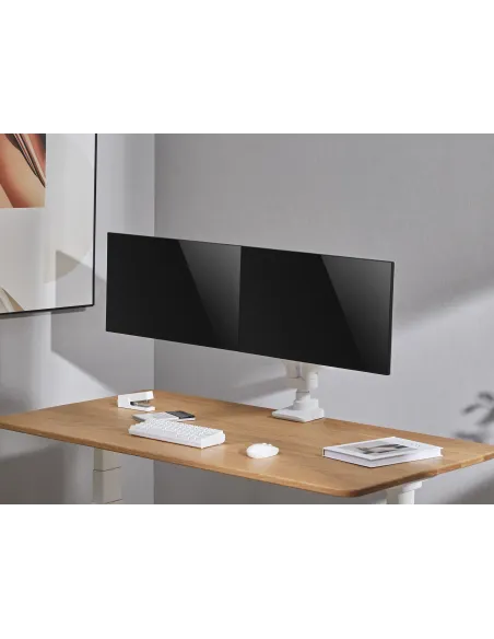 Equip Soporte de escritorio para monitor doble de 17«-35», blanco