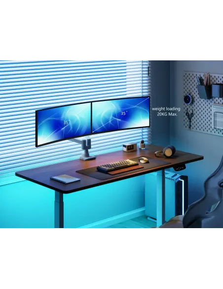 Equip Soporte de escritorio para monitor doble de 17«-35», blanco