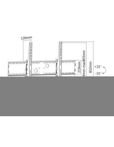 Equip 650322 Soporte de pared para TV curva inclinable de 60"-100