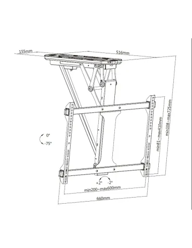 Equip 650329 Soporte de techo motorizado para TV de 32"-70