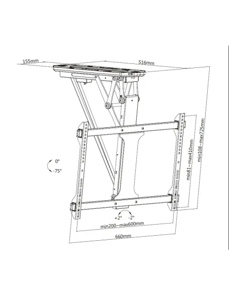 Equip 650329 Soporte de techo motorizado para TV de 32"-70