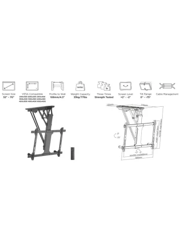 Equip 650329 Soporte de techo motorizado para TV de 32"-70