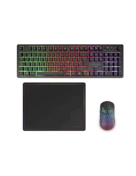 Mars Gaming MCPWXES teclado Ratón incluido Juego RF inalámbrica + USB QWERTY Español Negro