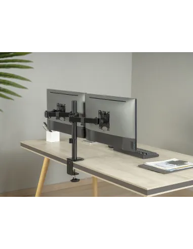 Equip Soporte de escritorio articulado para dos monitores de 17«-32», negro
