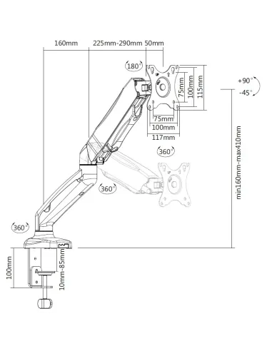 Equip Soporte de sobremesa para monitor interactivo de 17"-32