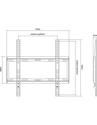 Equip 650310 soporte para TV 139,7 cm (55") Negro