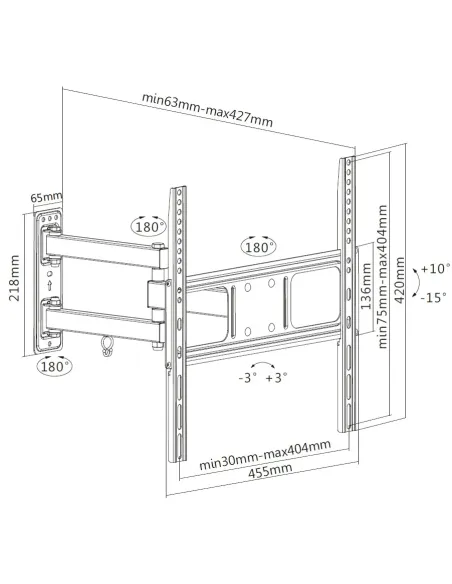 Equip 650341 Soporte de pared articulado para TV de 32"-55