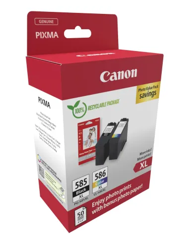 Canon PG-585XL CL-586 PVP cartucho de tinta 2 pieza(s) Original Alto rendimiento (XL) Negro, Cian, Magenta, Amarillo