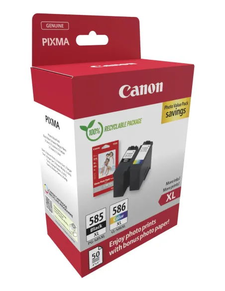 Canon PG-585XL CL-586 PVP cartucho de tinta 2 pieza(s) Original Alto rendimiento (XL) Negro, Cian, Magenta, Amarillo