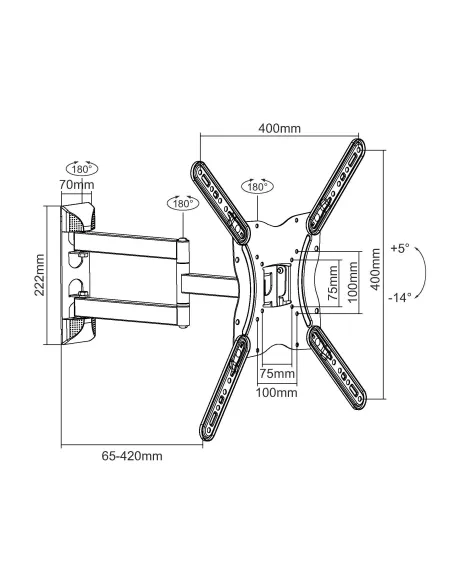 Equip Soporte de pared articulado para TV de 23"-55
