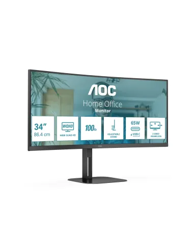 AOC V5 CU34V5C BK pantalla para PC 86,4 cm (34") 3440 x 1440 Pixeles Wide Quad HD LED Negro