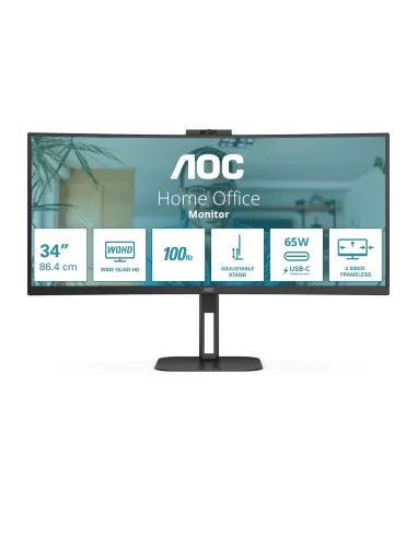 AOC V5 CU34V5C BK pantalla para PC 86,4 cm (34") 3440 x 1440 Pixeles Wide Quad HD LED Negro