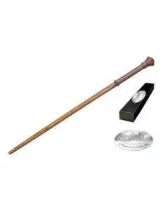 Replica the noble collection harry potter varita de  madam pomfrey con caja y placa de identificacion