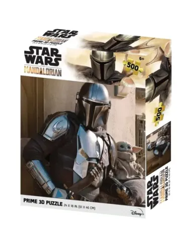 Puzle lenticular prime 3d 500 piezas the mandalorian el mandaloriano mando & grogu