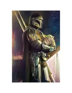 Puzle lenticular prime 3d 200 piezas the mandalorian el mandaloriano y grogu