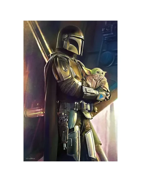 Puzle lenticular prime 3d 200 piezas the mandalorian el mandaloriano y grogu