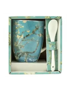 Taza de cerámica con cuchara enesco los almendros vincent van gogh