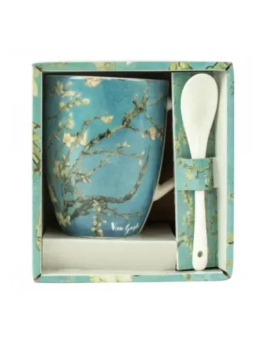 Taza de cerámica con cuchara enesco los almendros vincent van gogh