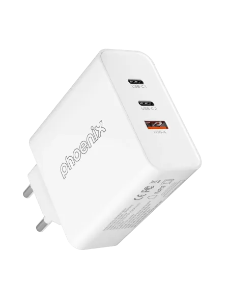 Cargador tipo c 65w gan phoenix universal para portatil tablet o smartphone carga rapida