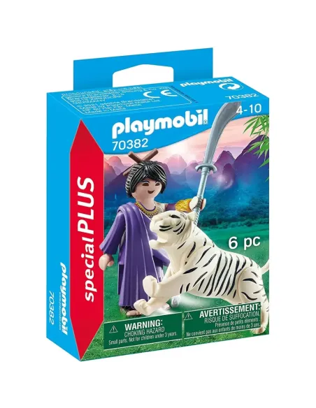 Playmobil luchadora asiatica con tigre