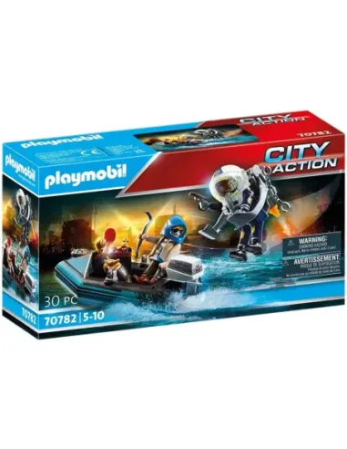 Playmobil policia mochila propulsora: detencion del ladron del arte