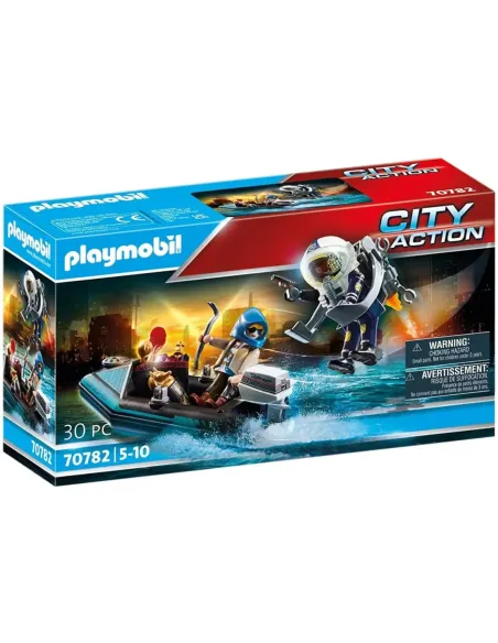 Playmobil policia mochila propulsora: detencion del ladron del arte