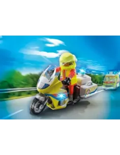 Playmobil moto de emergencias con luz intermiente