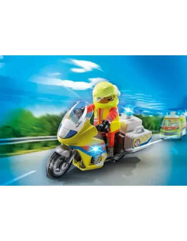 Playmobil moto de emergencias con luz intermiente