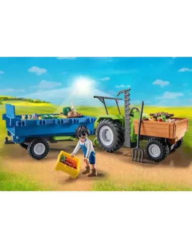 Playmobil tractor con remolque
