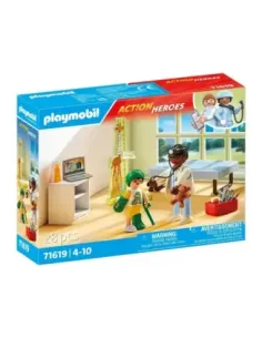 Playmobil action heroes: pediatria con osito de peluche