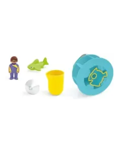 Playmobil junior aqua: rueda de agua con bebé tiburón