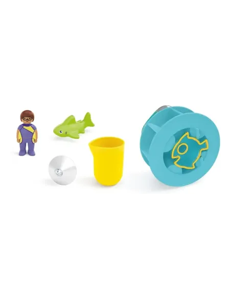 Playmobil junior aqua: rueda de agua con bebé tiburón