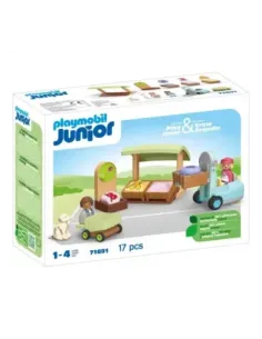 Playmobil junior puesto ecológico y carretilla elevadora