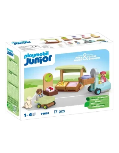 Playmobil junior puesto ecológico y carretilla elevadora