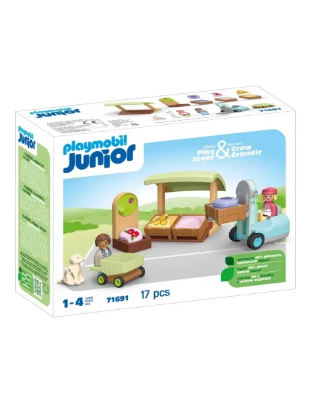 Playmobil junior puesto ecológico y carretilla elevadora