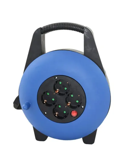 Regleta alargadera enrollacables 4 tomas -  15m -  16a -  250v -  3x1.5mm -  color azul