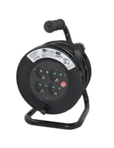 Regleta alargadera enrollacables 4 tomas -  50m -  16a -  250v -  3x1.5mm -  color negro