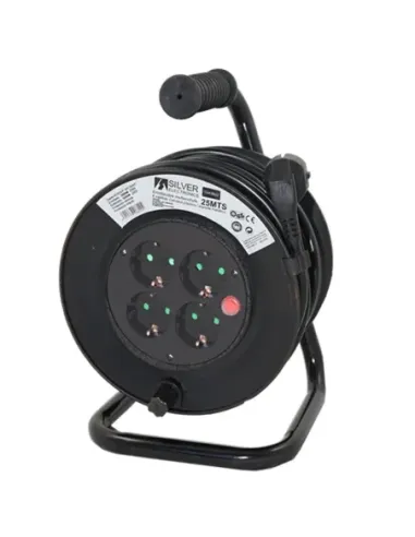 Regleta alargadera enrollacables 4 tomas -  50m -  16a -  250v -  3x1.5mm -  color negro