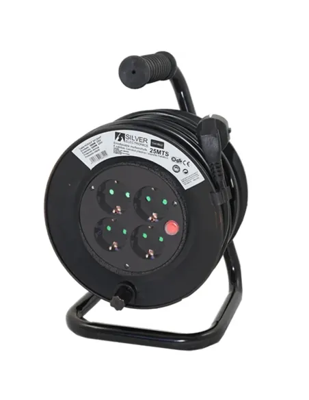 Regleta alargadera enrollacables 4 tomas -  50m -  16a -  250v -  3x1.5mm -  color negro