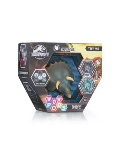 Figura wow! pod jurassic world triceratops sfx con sonido