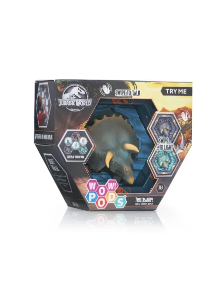 Figura wow! pod jurassic world triceratops sfx con sonido