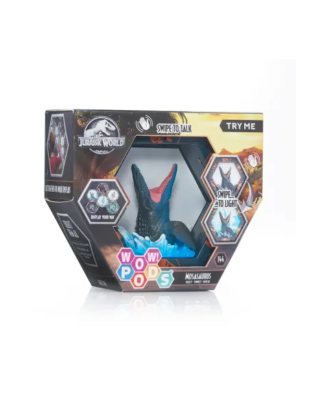 Figura wow! pod jurassic world mosasaurus sfx con sonido