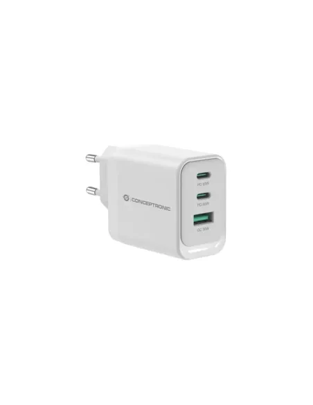 Cargador de pared conceptronic althea21w65 65w 2x usb tipo c 1x usb tipo a blanco